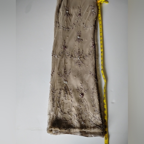 Vie By Victoria Royal By Mary Bay Silk Beaded Tulle Pants Gold Beaded Size 4 - Picture 15 of 15